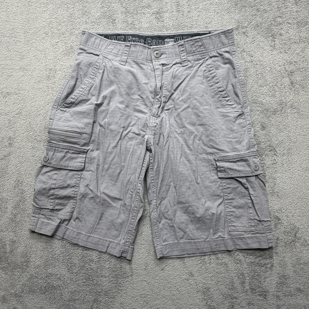 WearFirst Cargo Shorts Mens 32 Gray Ripstop Stretch e-Band Flex‎ Waist Utility